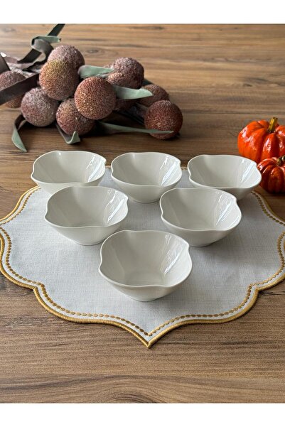 Meri Ev Gereçleri وعاء منقوش بموجة بورسلين مكون من 6 قطع