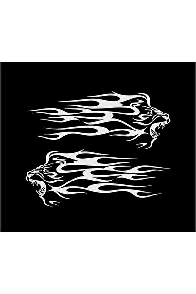SEÇ Kükreyen Aslan Alevli Sticker  Çok Amaçlı Sticker