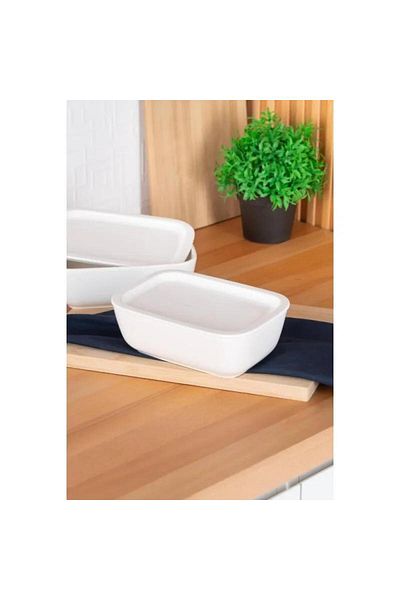 ACAR Bianco Perla Rectangular Bowl with Lid - 19 cm MSFK055