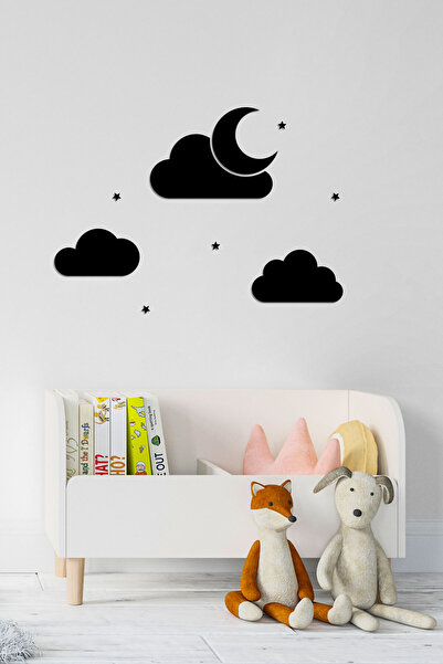 Children's Room Cloud, Moon and Star Wood Wall Decor - Home Decor - Wall Decoration - Wall Water