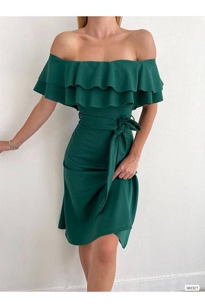 Varyete Design de podea Rochie din țesătură crepon cu curea lungime midi Promisiune de logodnă nuntă Absolvere Utilizare zilnică