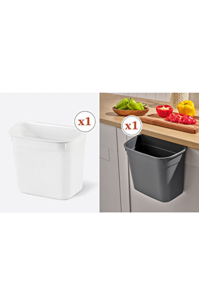 PONÇİK STORE 2ADET 7Lt Dolap Içi Askılı Çöp Kovası, Dolap Kapağı Asmalı Mutfa...