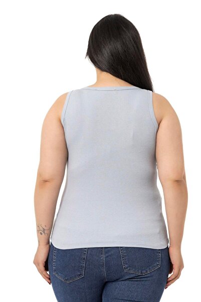 DISENTIS MODEST Large Size Strappy Ribbed Camisole Gray Body