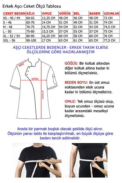 TIPTEKS Men's Comfort Black Cook Jacket Strap Apron and Cap - White Piping / Black Pants Set
