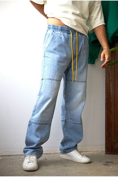 THIMOON Men's Oversize Jeans Light Blue