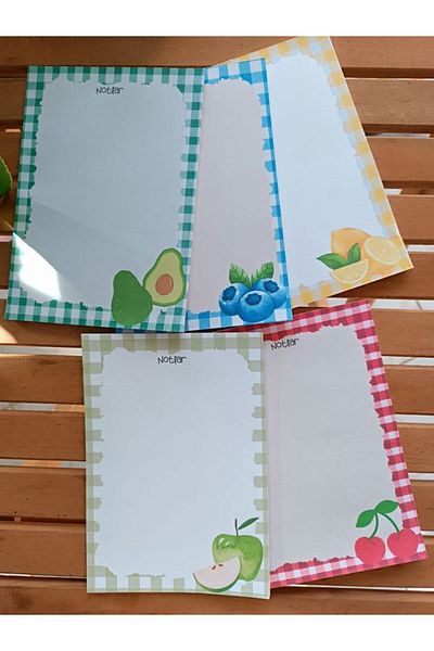 EyER Shoping Fruity Gingham Bloc de note A5 Dimensiune Bloc de note Lista de verificare Bloc de note Bloc de note 5 buc