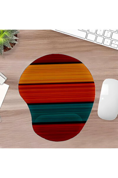 UcuruStore Κόκκινο Κίτρινο Πορτοκαλί Μπλε Γραμμές Οβάλ Επιφάνεια Ποντικιού με...