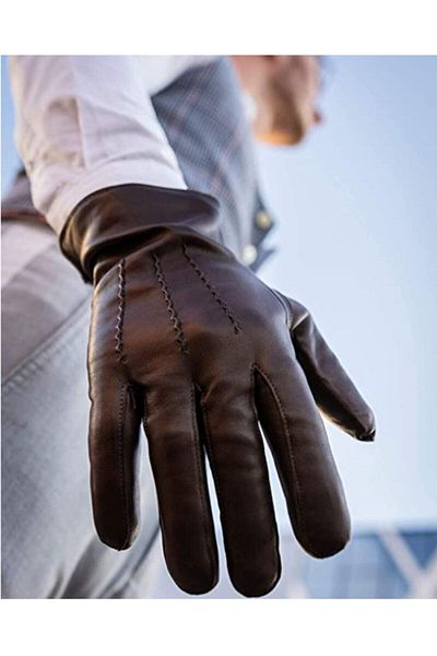 fubileather Γνήσια ανδρικά γάντια Lambskin