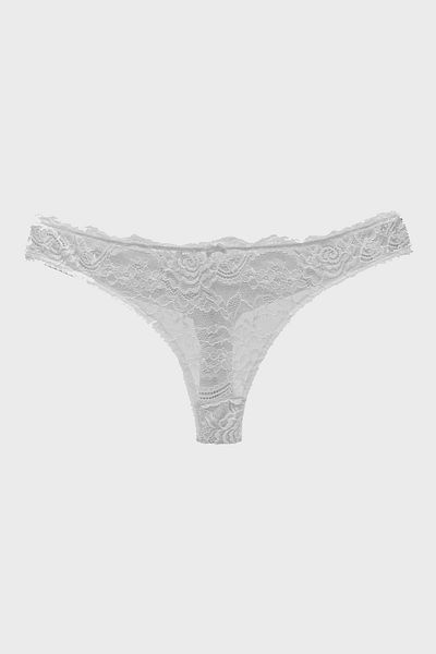 MİSTİRİK Stretchy and Soft White Panties - Masara Model, Half Lace Thong String