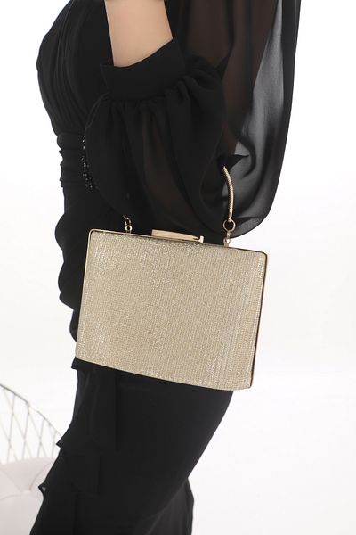 womenacs Γυναικεία τσάντα Clutch με χρυσό στήθος βραδινό φόρεμα