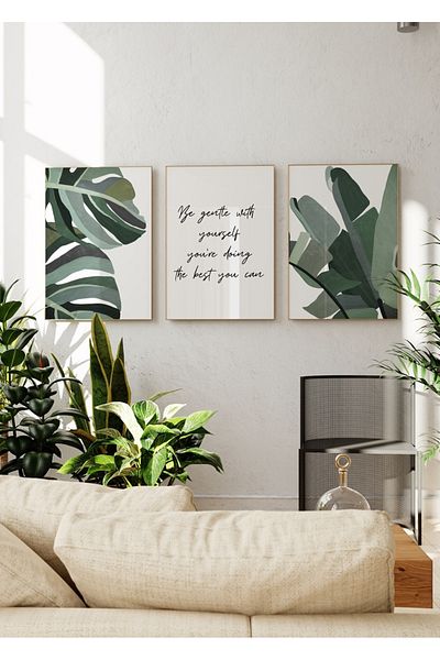 Yaris Note Tropical Leaf and Be Gentle - Σετ 3 αφίσες χωρίς πλαίσιο