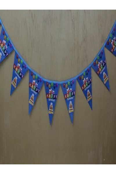 Kazanabil HAPPY BIRTHDAY WRITTEN BIRTHDAY PARTY FLAM FLAG BLUE