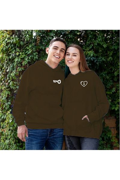 Merkür Store Γυναικείο Ανδρικό Φούτερ με κουκούλα Καγκουρό Τσέπη Φούτερ Συνδυασμός Lover