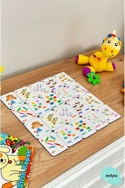 kutuTR Notpa 20 Pieces Numbers Series Intelligence Cards Matching Game Memory Card Wooden Educational Puzzle