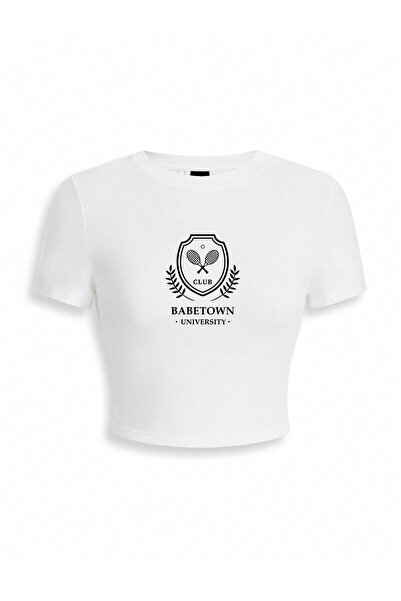 Jose Clothing Γυναικεία μπλούζα με κοντομάνικη στάμπα σε λευκό χρώμα