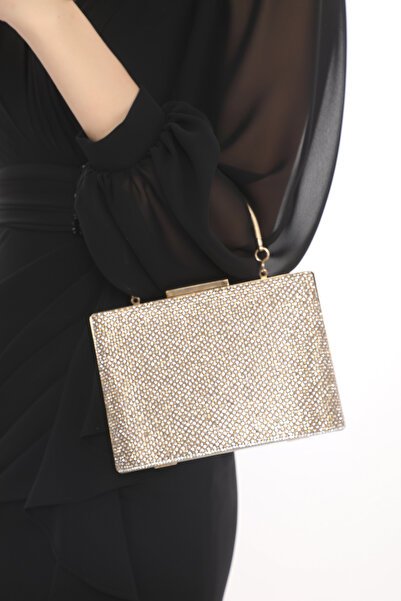 womenacs Χρυσό Χρώμα Stone Κομψή γυναικεία βραδινή φόρεμα Clutch Portfolio Τσάντα New Season