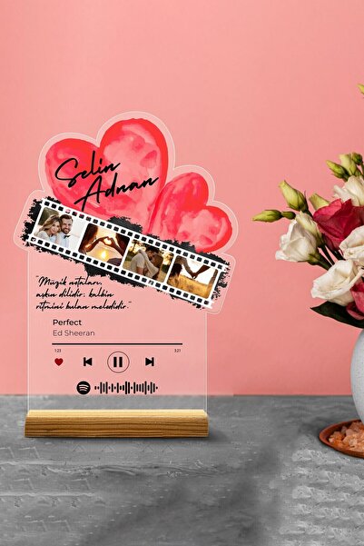 giftcrea Kişiye Özel Fotoğraf Albümlü Pleksi Seti Müzikli Baskılı Spotify , S...