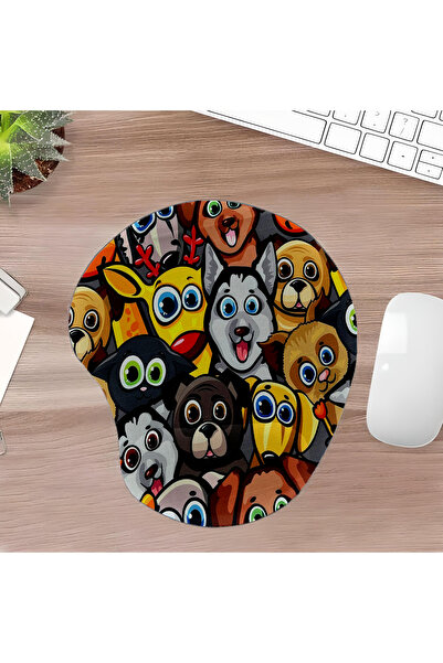 UcuruStore Pad pentru mouse oval, cu decupaj, cu suport pentru încheietura mâ...