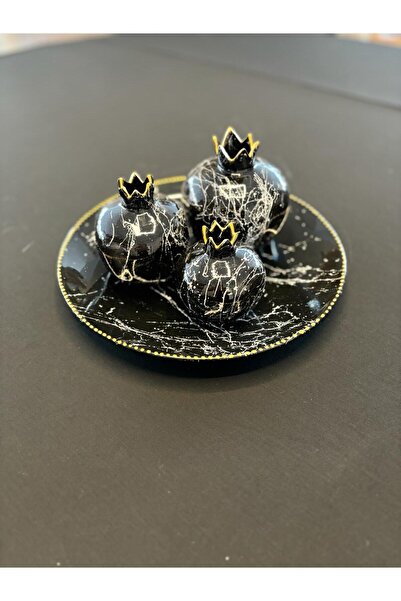 nurdem 3'lü Nar Tabaklı Siyah