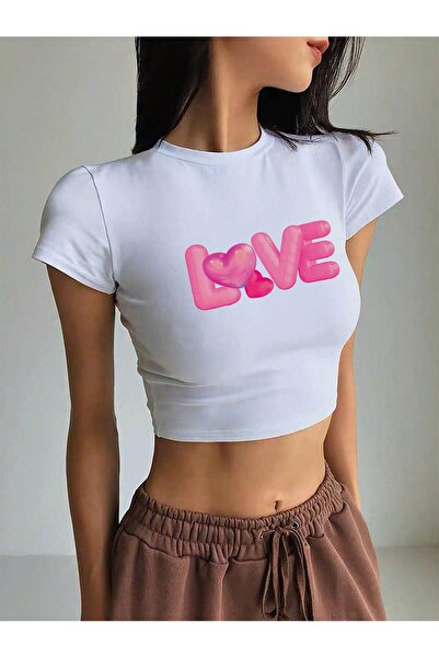 Jose Clothing Γυναικεία μπλούζα με κοντομάνικη στάμπα σε λευκό χρώμα