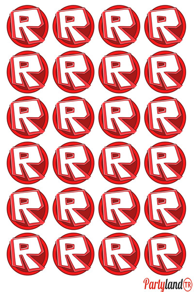 PartylandTR Roblox 5 cm. Yapışkanlı Yuvarlak Etiket - Sticker 24 Adet