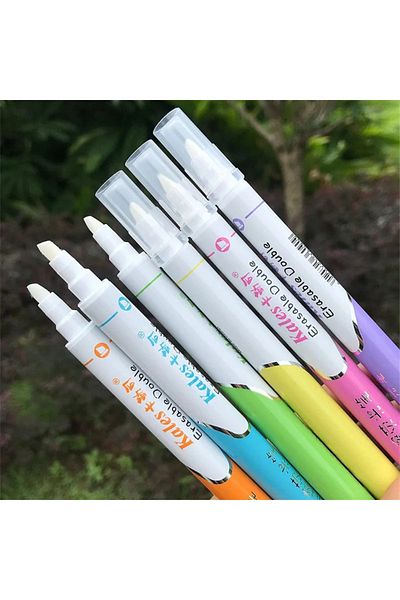 tüftürük Non-Erasable 6 Color Pen with Two Heads