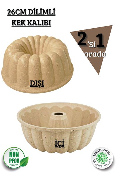 ThermoAD Aluminum Casting 2-Piece Sliced and Tart Cake Mold (Mink) 26 Cm Thick Sliced Dowry Set Granite