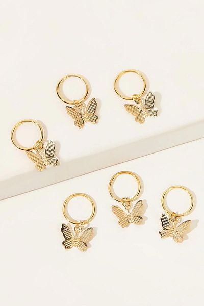 New Obsessions Butterfly Figured Hair Earring Set