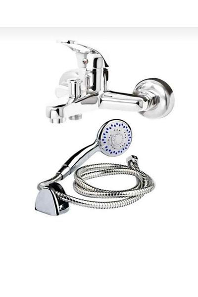 İSAOĞLU YAPI Bathroom Faucet And Shower Set Complete Set Including Head Brass Bathroom Fixture