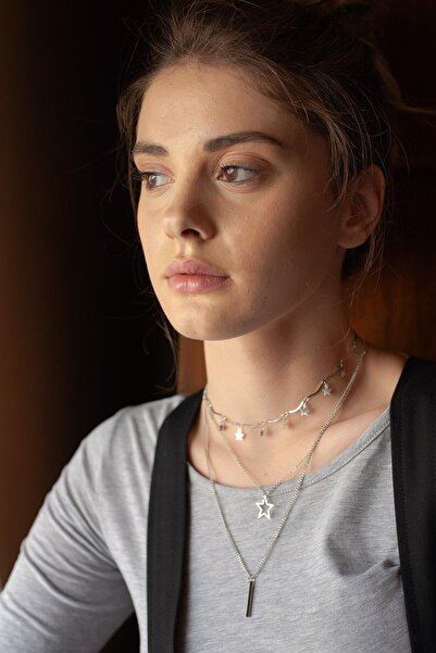 New Obsessions Yıldızlı Zincir Kombinli Kolye Seti 3 Ayrı Kolye