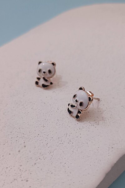 New Obsessions Mini Enamel Panda Studded Earrings