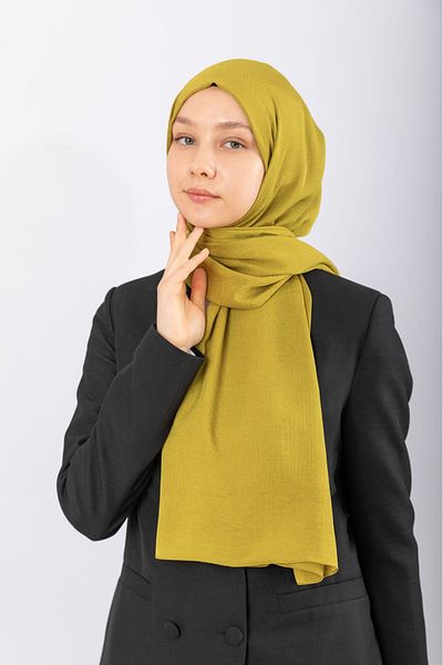 hijabchi Φυσικό Σάλι Κρεπ - Λαδί Πράσινο