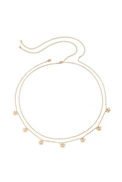 New Obsessions Mini Kelebek Sallantılı Bel Zinciri Vücut Takısı 2 Ayrı Zincir