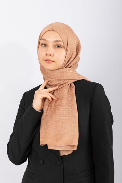 hijabchi Importat Silky Jacquard Geometric - Miere