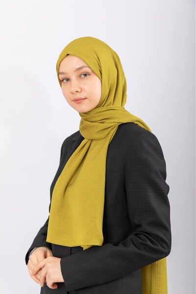 hijabchi Φυσικό Σάλι Κρεπ - Λαδί Πράσινο