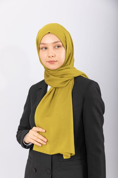 hijabchi Φυσικό Σάλι Κρεπ - Λαδί Πράσινο