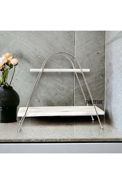 THK STORE Two-Layer Marble Presentation Holder Silver