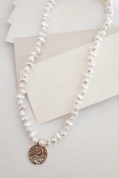 New Obsessions Gökyüzü Uçlu Suni Barok İnci Kolye