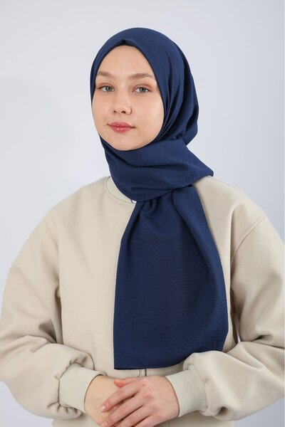 hijabchi Βαμβακερό Σάλι Κρασ - Navy Blue