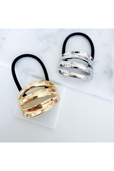 CHARMLUCKY مشبك مطاطي معدني بثلاثة خطوط