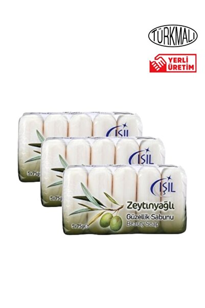Işıl صابون بيوتي 3 عبوات (5 × 75 جم) بزيت الزيتون