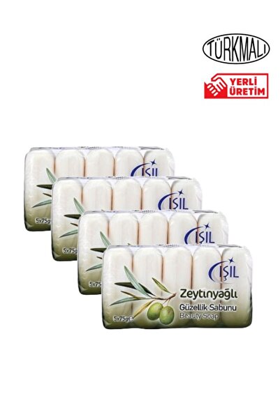 Işıl صابون التجميل اللامع 4 عبوات (5 × 75 جرام) بزيت الزيتون