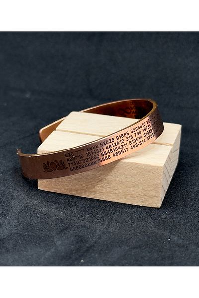 KEHRİBAREVİ KARAMAN Ancient Numbers Number Sequences Infinity and Flower of Life Copper Lucky Bracelet
