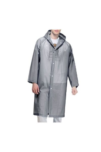 parsanzu Adult Unisex Gray Raincoat And Windbreaker Hooded Eva Fabric Wind And Water Resistant