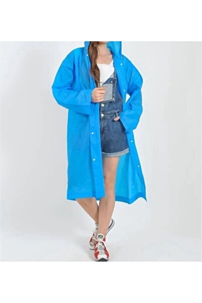 parsanzu Adult Unisex Blue Raincoat And Windbreaker Hooded Eva Fabric Wind And Water Resistant
