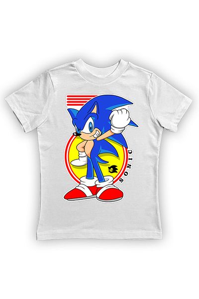 Sonic Tricou pentru copii de vară - imprimat, bumbac pieptănat