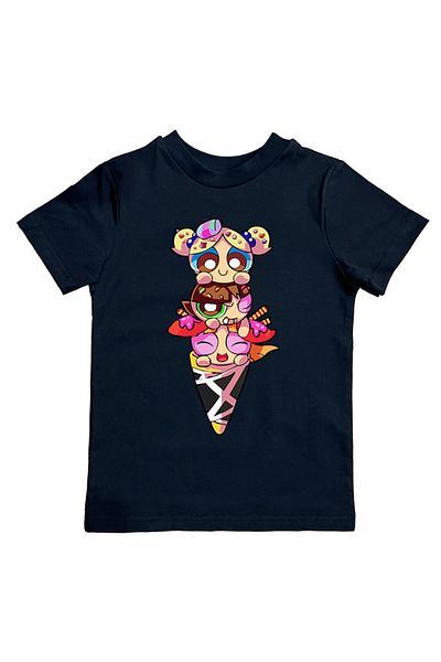 SEDİRLİ Tricou pentru copii din bumbac pieptănat cu imprimeu Power full girls