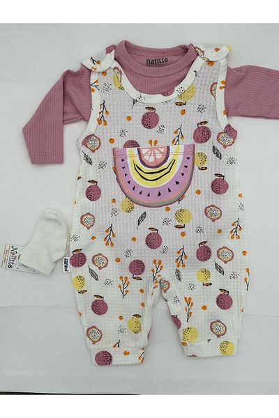 Bumbo Hep Modam Fruit Printed Waffle Fabric Baby Rompers