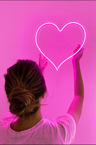 Neon shazamneon Işıklı Kalp: Neon LED Tabela Duvar Dekorasyon Ürünü