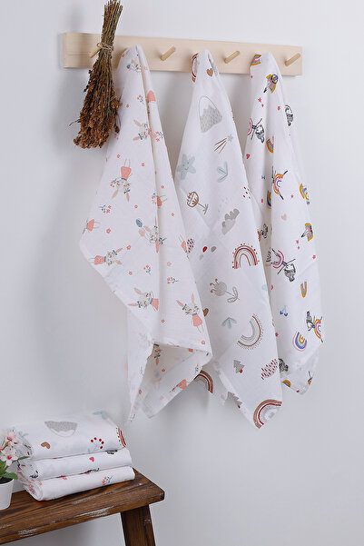 JUNİPERUS 3'lü Çok Amaçlı Müslin Örtü Oeko-Teks Sertifikalı %100 Pamuk Organik